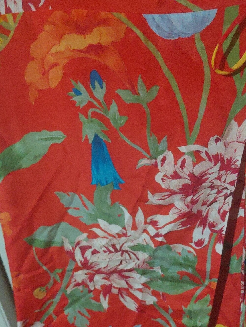 Alice + Olivia Silk Red Floral Wrap Midi Dress - Picture 4 of 4
